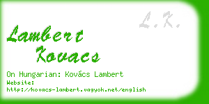 lambert kovacs business card
